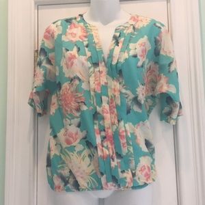 7th Avenue Design Studio Womens Floral Blouse XS